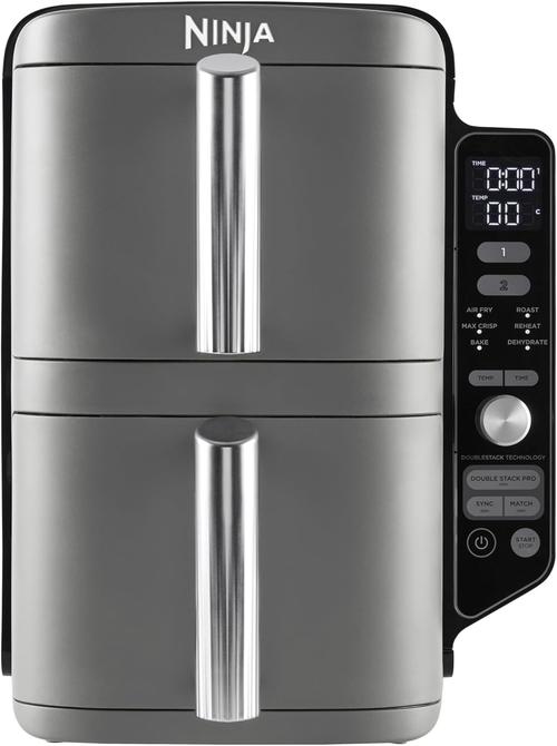 Friteuza cu aer cald Ninja SL400EU Double Stack XL, 9.5 l, 2470 W, 6 programe (Gri)