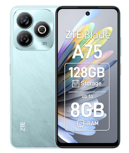 Telefon Mobil ZTE Blade A75 4G, Procesor Unisoc T606 Octa-Core, IPS LCD Capacitive touchscreen 6.6inch, 4GB RAM, 128GB Flash, Camera 50MP, 4G, Wi-Fi, Dual Sim, Android (Verde)