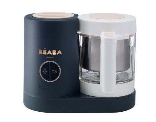 Robot Beaba Babycook Neo Night Blue compatibil cu aplicatia Beaba & Me (Alb/Albastru)