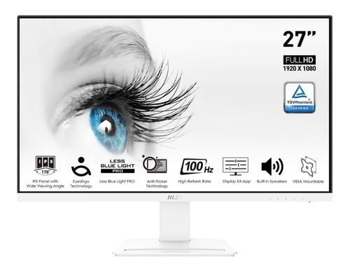 Monitor Gaming IPS LED MSI PRO 27inch MP273AW, Full HD (1920 x 1080), VGA, HDMI, DisplayPort, Boxe, 100 Hz, 4 ms (Alb)