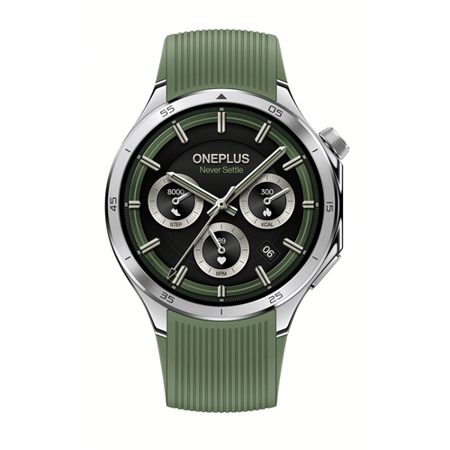 Smartwatch OnePlus Watch 3, Ecran LTPO AMOLED 1.5inch, Procesor Snapdragon W5, 32GB Flash, Bluetooth, NFC, Wi-Fi, IP68 5 ATM, Wear OS (Verde)