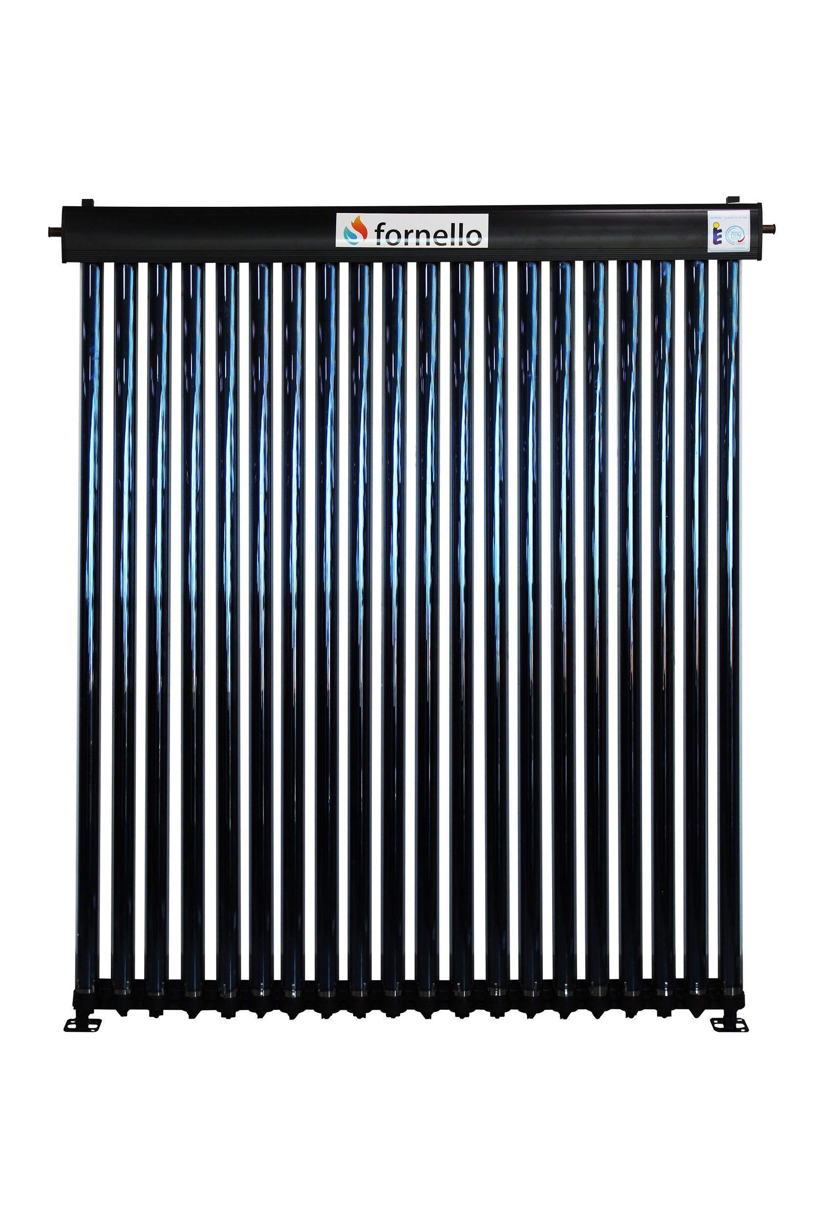 Panou colector solar presurizat cu tuburi vidate Heat Pipe Fornello 20 tuburi, destinat producerii de apa calda menajera, montaj pe acoperis inclinat sau fatada