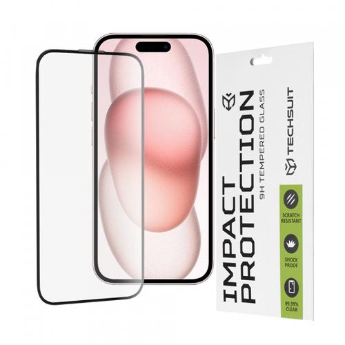 Folie de protectie Ecran Techsuit pentru Apple iPhone 16 / 15, Sticla Securizata, Full Glue, 111D