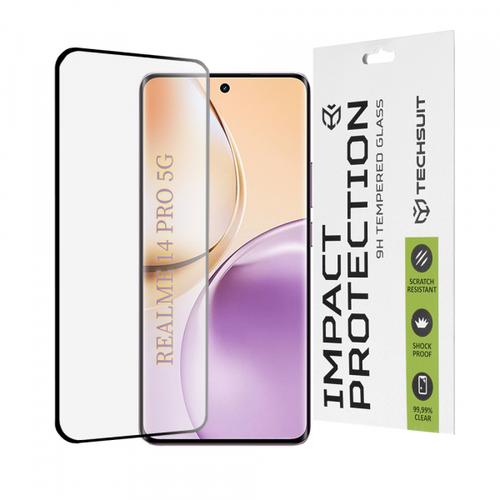Folie de protectie Ecran Techsuit pentru Realme 14 Pro, Sticla Securizata, Full Glue, 111D