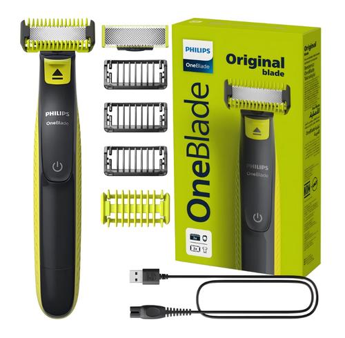 Aparat de ras Philips OneBlade Face + Body QP2824/10, Autonomie 45 minute, 2 lame, tuns si stilizat, fata si corp (Gri/Verde)