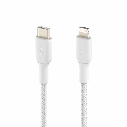 Cablu de date Belkin BOOST CHARGE, USB-C - Lightning, 1M (Alb)