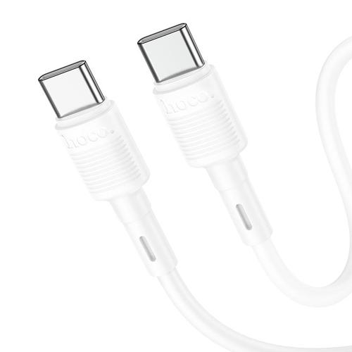 Cablu de Date HOCO X83 Victory, USB Type-C la USB Type-C, 1m, PD 60W, 3A, Alb