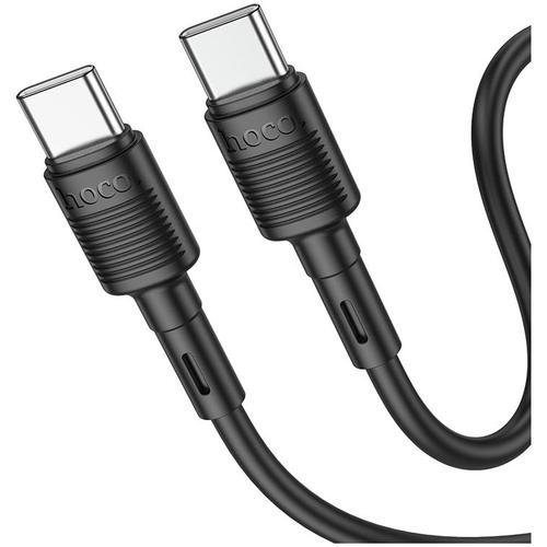 Cablu de Date HOCO X83 Victory, USB Type-C la USB Type-C, 1m, PD 60W, 3A, Negru