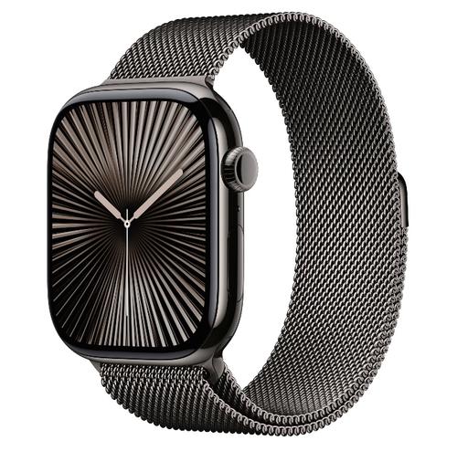 Smartwatch Apple Watch 10 GPS Cellular, Carcasa Slate Titanium  46mm, ecran LTPO OLED, 64GB, curea inox Slate Milanese  Loop - M/L