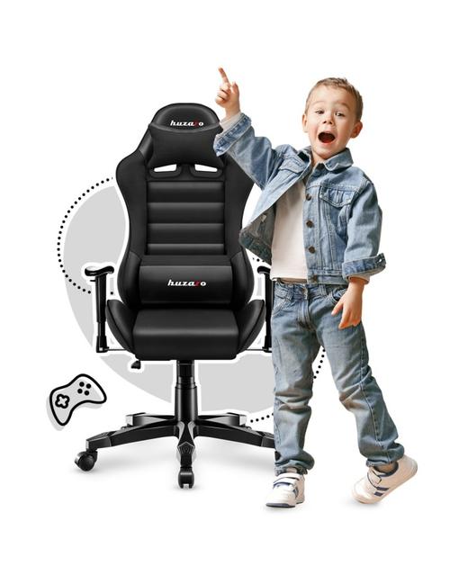 Scaun gaming pentru copii Huzaro HZ-Ranger 6.0, max 130 kg, Perna lombara si de gat (Negru)