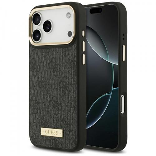 Husa Guess 4G Logo Plate MagSafe pentru Apple iPhone 17 Pro Max,  Neagra