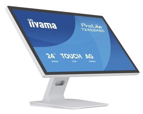 Monitor IPS LED Iiyama 24inch T2452MSC-W2AG, Full HD (1920 x 1080), HDMI, DisplayPort, Boxe, Touchscreen (Alb)