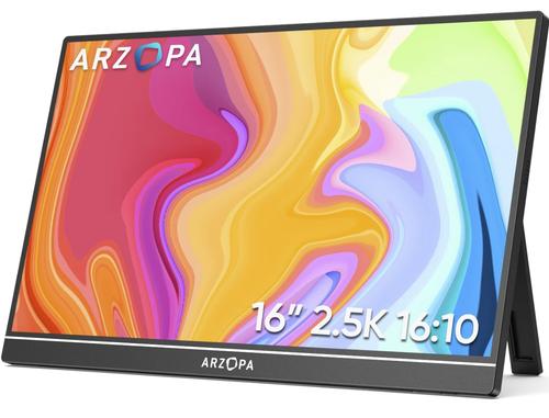 Monitor Portabila IPS LED Arzopa 16inch Z1RC, QHD (2560x1600), Mini HDMI, USB-C, Boxe (Negru)