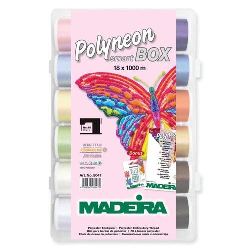 Smartbox Ata de brodat Polyneon Madeira 8047, 18 papiote, finete 40, 100% poliester