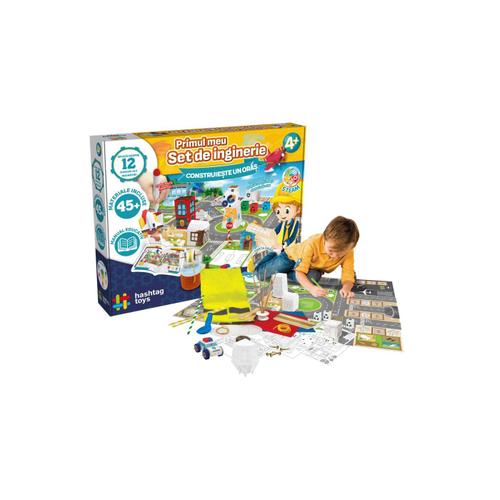 Joc Hashtag Toys - Primul meu set de inginerie, Construieste un oras, lb. romana, +4 ani
