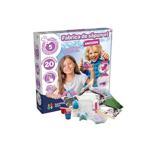 Set educativ Hashtag Toys STEAM - Fabrica de sapunuri, Unicorn, lb. romana, +6 ani