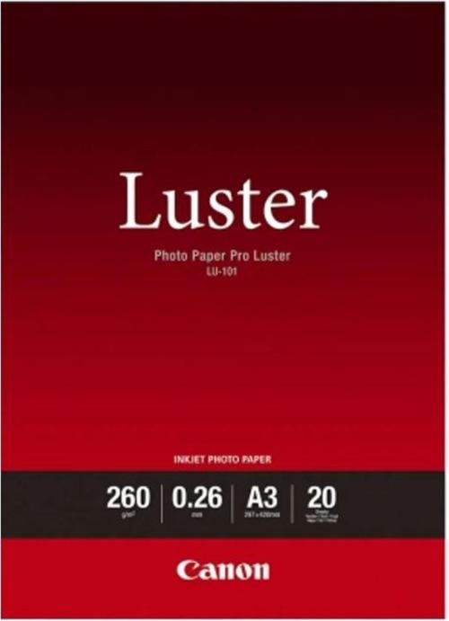 Hartie foto Pro Luster (LU-101) A3, lucios, Luminozitate ISO: 92, grosime: 0.26mm, Greutate: 260g/mp, 20 coli