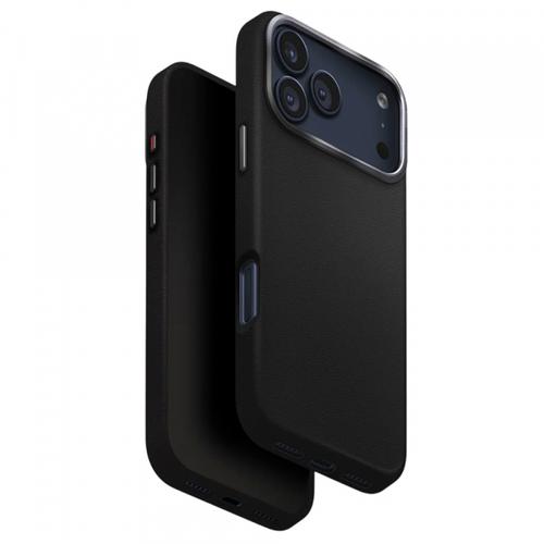 Husa pentru Apple iPhone 17 Pro Max, UNIQ, Lyden Leatherette, Negru