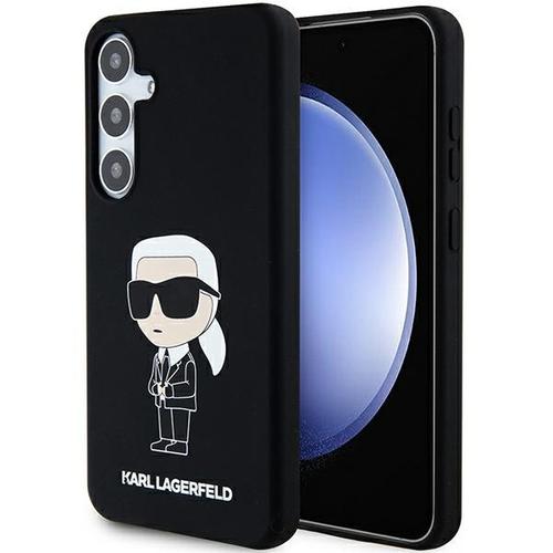 Husa pentru Samsung Galaxy S24 S921, Karl Lagerfeld, Liquid Silicone Ikonik NFT, Neagra