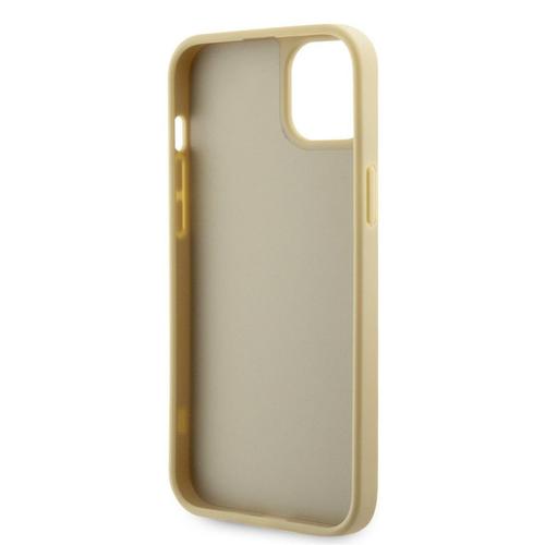 Husa Protectie Spate Guess Rhinestones Triangle Metal Logo pentru Apple iPhone 14 (Auriu)
