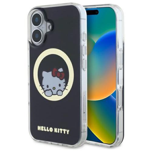 Husa MagSafe pentru Apple iPhone 16, Hello Kitty, IML Sweet Kitty, Neagra