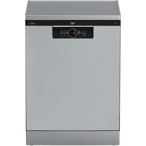 Masina de spalat vase Beko BDFN26530X, 15 seturi, 6 programe, HygieneIntense, SteamGloss, Time Delay, Half Load, Child lock, AutoDoor Opening, Clasa D, 60 cm (Inox)
