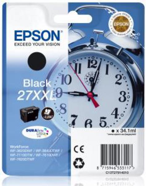 Cartus cerneala Epson 27XXL DURABrite Ultra Ink, 2200 pagini (Negru)