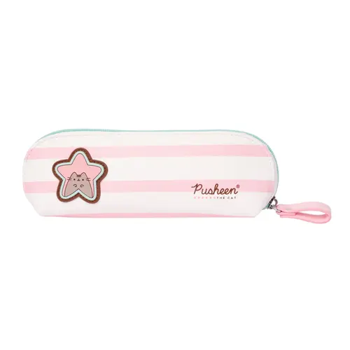 Penar Pusheen ,roz cu alb, inchidere cu fermoar, 22x9x5 cm