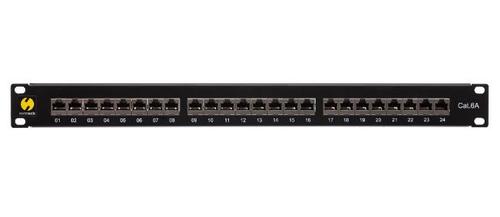 Patch Panel Netrack 104-19, CAT.6A, 24 Porturi (Negru)