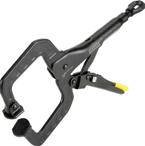Cleste cu blocare Stanley FMHT0-74892, menghina pivotanta tip C, 280mm, anti-alunecare (Negru)