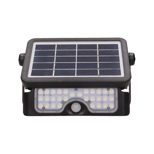 Proiector ADVITI LUX AD-SL-6108BLR4, incarcare solara, 3000mAh, 5W, LED SMD, senzor de miscare 120°, 500lm, IP65, 4000K, Negru