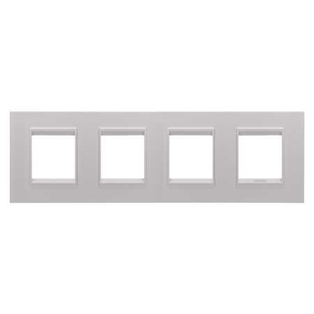 PLACA INTERNATIONALA LUX - IN METAL - 2+2+2+2 MODULE ORIZONTAL - BEJ NATURAL MONOCROM - CHORUSMART
