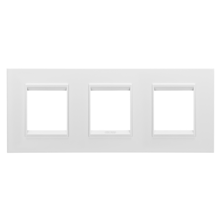 PLACA INTERNATIONALA LUX - IN METAL - 2+2+2 MODULE ORIZONTALE - ALB SATINAT MONOCROM - CHORUSMART