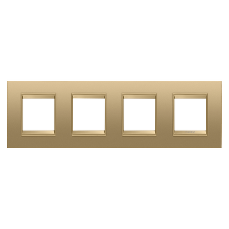 PLACA INTERNATIONALA LUX - IN METAL - 2+2+2+2 MODULE ORIZONTAL - AUR - CADRU INTERIOR AUR MAT - CHORUSMART