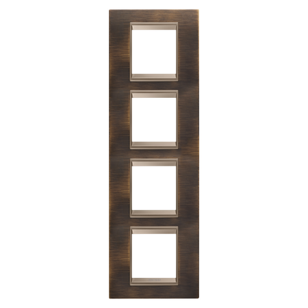 PLACA INTERNATIONALA LUX - IN METAL - 2+2+2+2 MODULE VERTICAL - ALAMA ANTICA LAVY - CADRU INTERIOR BRONZ MAT ÎNCHIS - CHORUSMART