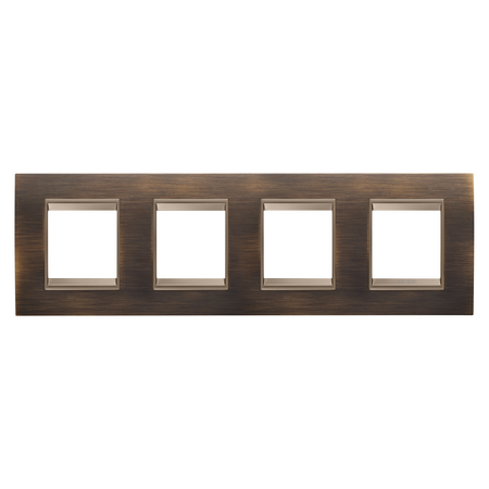 PLACA INTERNATIONALA LUX - IN METAL - 2+2+2+2 MODULE ORIZONTAL - ALAMA ANTICA LAVY - CADRU INTERIOR BRONZ MAT ÎNCHIS - CHORUSMART