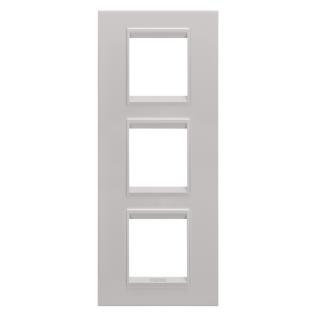 PLACA INTERNATIONALA LUX - IN METAL - 2+2+2 MODULE VERTICAL - BEJ NATURAL MONOCROM - CHORUSMART