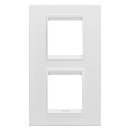 PLACA INTERNATIONALA LUX - IN METAL - 2+2 MODULE VERTICALE - ALB SATINAT MONOCROM - CHORUSMART