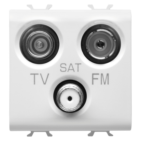 PRIZA TV-FM-SAT - DIRECT - 2 MODULE - ALB SATINAT - CHORUSMART