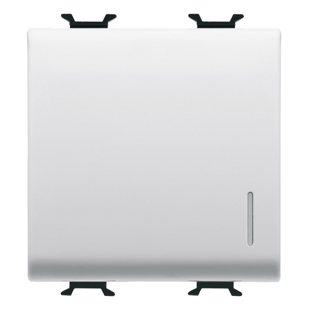 ÎNTRERUPATOR UNIDIRECTIONAL 1P 250V C.A. - 16AX ILUMINAT - CU DIFUZOR - 2 MODULE - ALB SATINAT - CHORUSMART