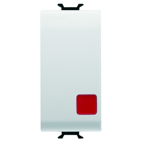 BUTON 1P 250V c.a. - NC+NO 16A - STOP - LENTILA ROSIE - 1 MODUL - ALB SATINAT - CHORUSMART