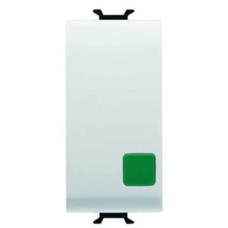 BUTON 1P 250V c.a. - NO+NC 16A - START - LENTILA VERDE - 1 MODUL - ALB SATINAT - CHORUSMART