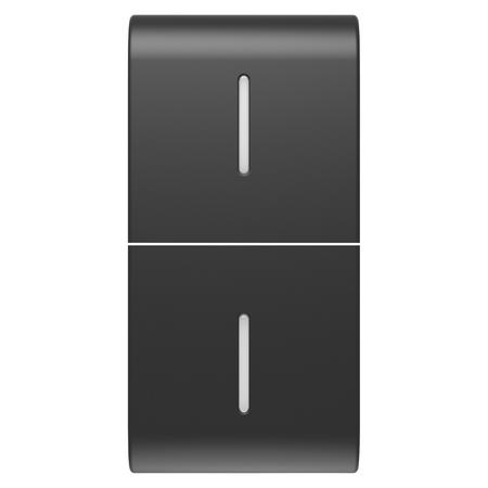 BUTON ÎNLOCUIBIL PENTRU COMENZI AXIALE - CU 2 DIFUZOARE - 1 MODUL - NEGRU SATINAT - CHORUSMART