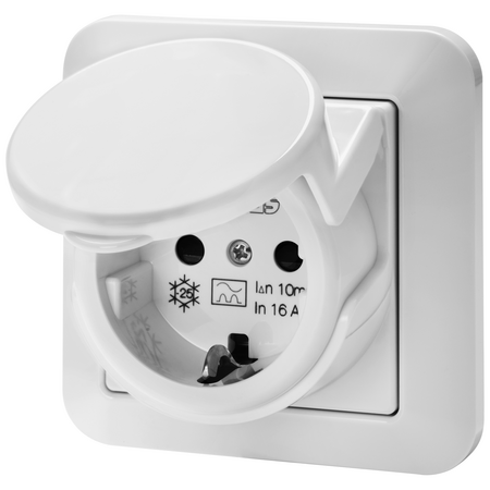 PRIZA CU PROTECTIE DIFERENTIALA RCD - 16A 10MA IP44 - CULOARE ALBA
