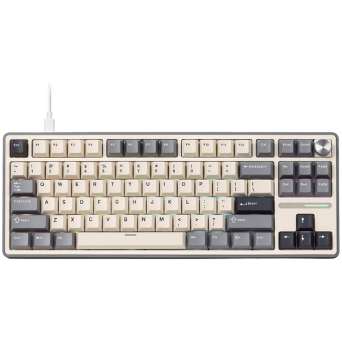 Tastatura Gaming Royal Kludge S85, Brown Switch, iluminare RGB, Wired (Bej/Gri)