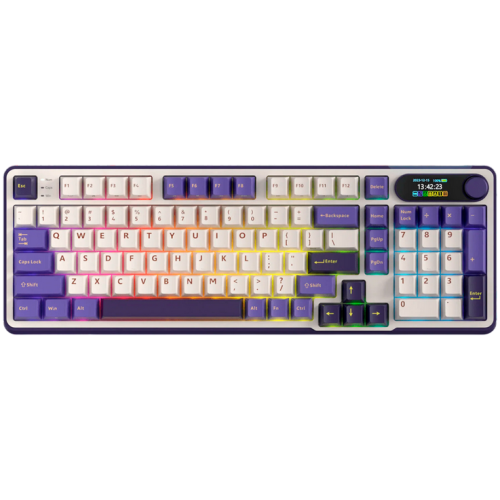 Tastatura Gaming Royal Kludge RK-S98, iluminare RGB, Wired, Wireless 2.4Ghz, Bluetooth, Chartreuse Switch (Multicolor)