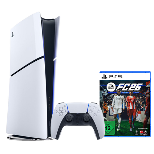 Consola Sony PlayStation 5 Slim (PS5), 825GB, Digital Edition + EA Sports FC 26 (Alb)