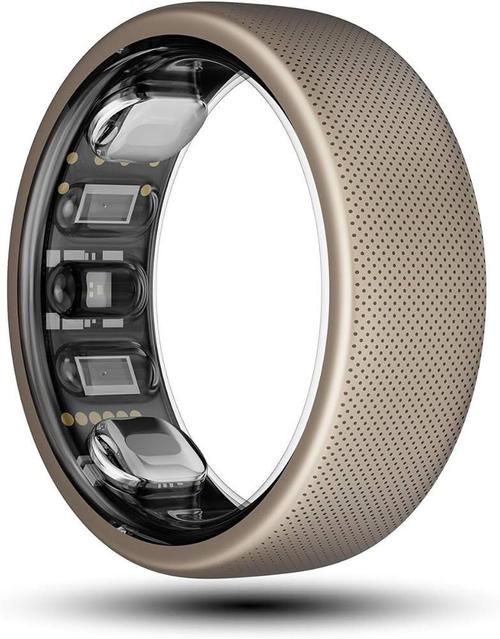 Smart Ring Amazfit Helio Ring, marimea 8, Bluetooth, 10 ATM, Titan (Auriu)
