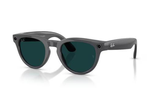 Ochelari Smart Ray-ban META Headliner Shiny Gen 2 RW4013 6702CE 50-23, Wi-Fi 6, Bluetooth, Aparat foto cu filmare, Asistent vocal, 32GB Flash, Meta AI integrat, Lentile cu tranzitie Transparent/Verde (Gri)