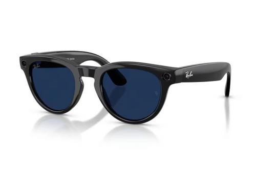 Ochelari Smart Ray-ban META Headliner Shiny Gen 2 RW4013F 601/MF 51-23, Low Bridge Fit, Wi-Fi 6, Bluetooth, Aparat foto cu filmare, Asistent vocal, 32GB Flash, Meta AI integrat, Lentile cu tranzitie Transparent/Albastru (Negru)